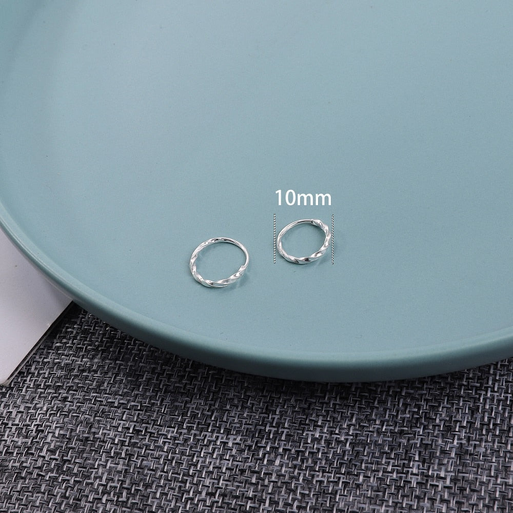 High Quality 1 Pair 6-18mm Small Hoop Earrings Silver Color Circle Hoop Earring for Women Men Ear Rings Clip Huggie Earrings