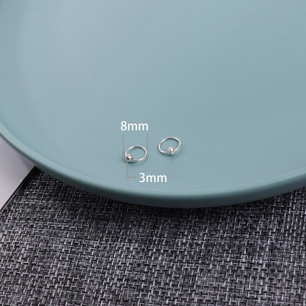 High Quality 1 Pair 6-18mm Small Hoop Earrings Silver Color Circle Hoop Earring for Women Men Ear Rings Clip Huggie Earrings