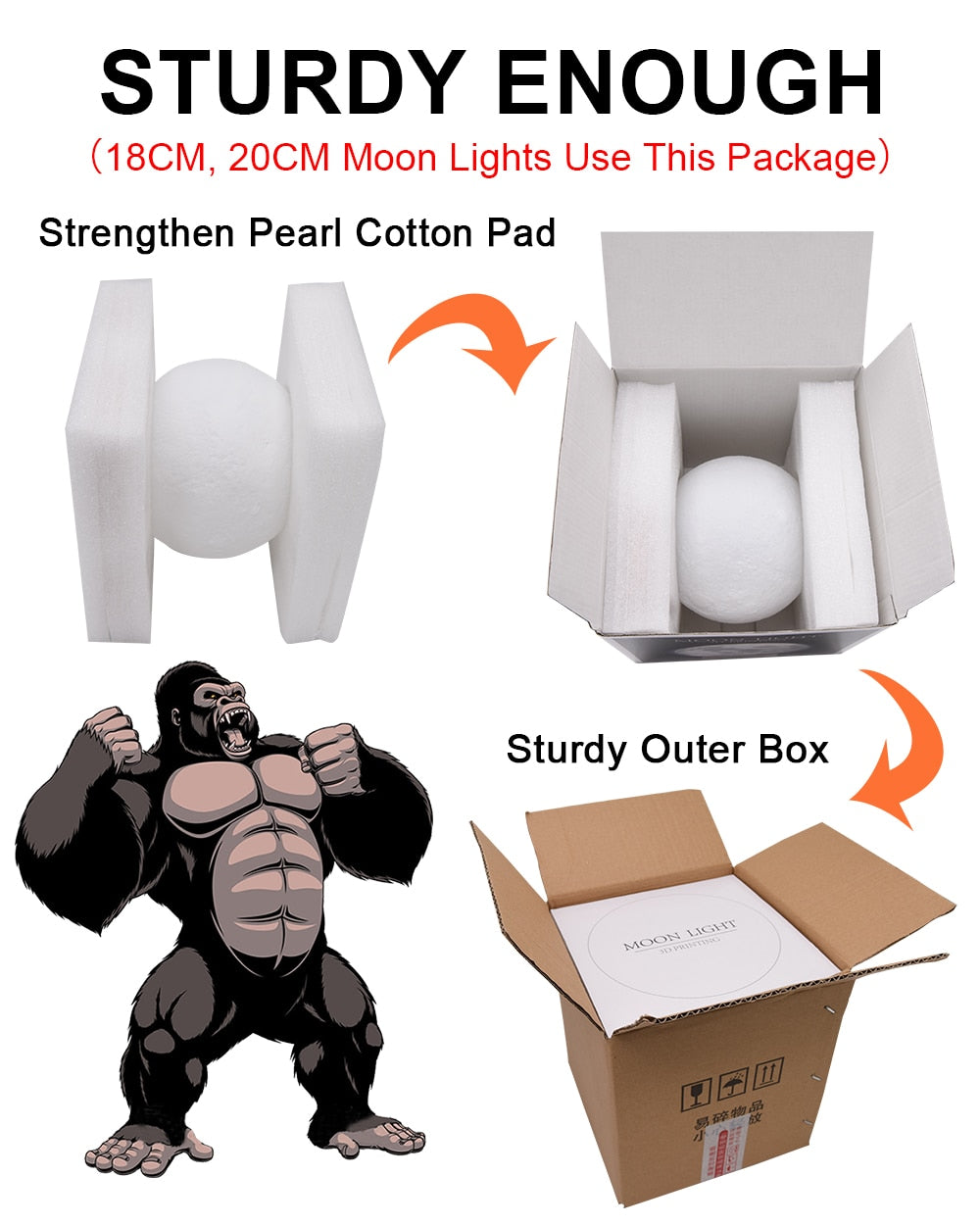 Rambery moon lamp 3D print night light Rechargeable 3 Color Tap Control lamp lights 16 Colors Change Remote LED moon light gift