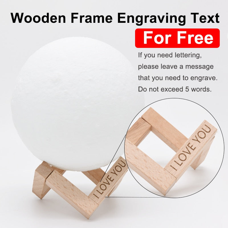 Rambery moon lamp 3D print night light Rechargeable 3 Color Tap Control lamp lights 16 Colors Change Remote LED moon light gift