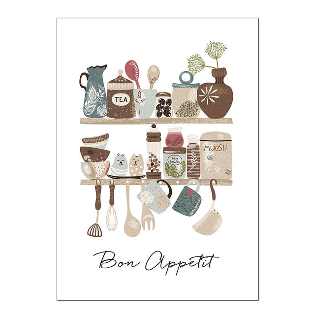 Tableware Canvas Wall Art - Little Eudora