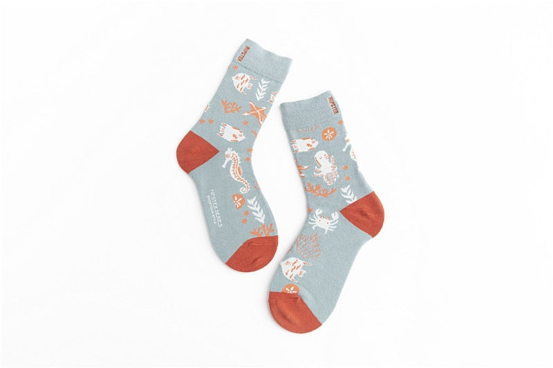 Unisex Harajuku Colorful Full Socks -1 Pair - Little Eudora