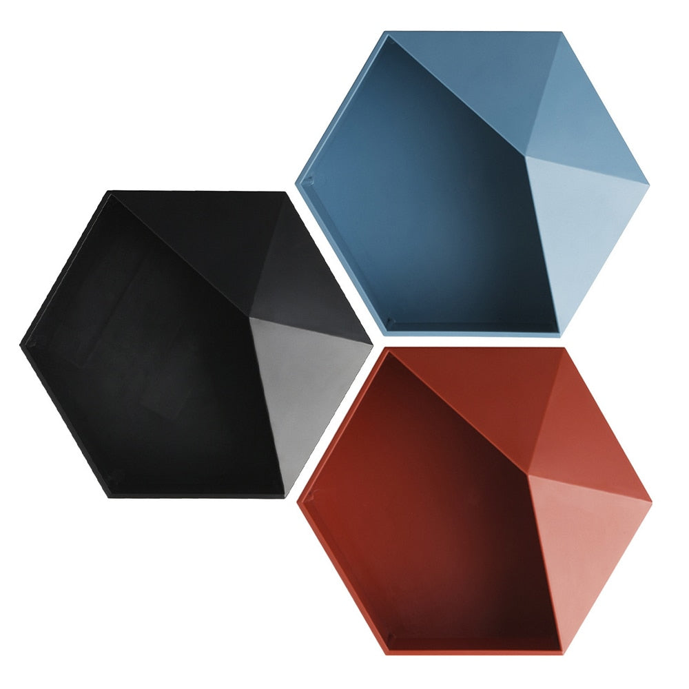 Nordic Style Geometric Hexagon Floating Shelf - Little Eudora