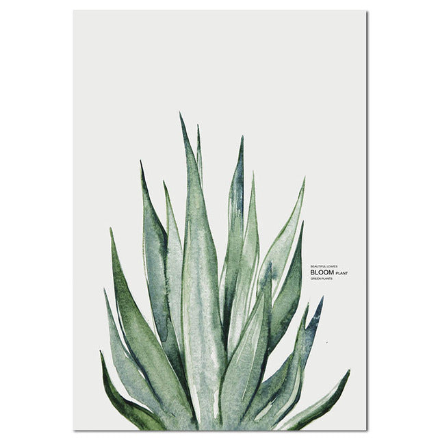 Nordic Art Poster Green Plant Canvas - Little Eudora
