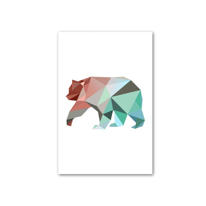 Nordic Pink and Blue Geometric Animals - Little Eudora