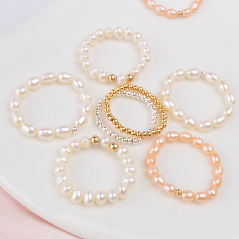 ASHIQI 3-4mm Mini Small Natural Freshwater Pearl Rings for Women Real 925 Sterling Silver Jewelry for Women 2019 Fashion Gift