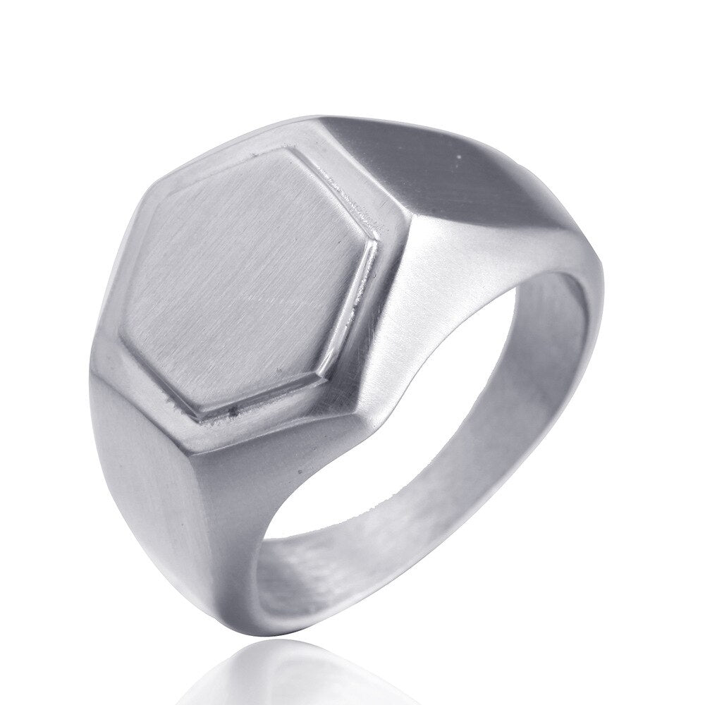 Stainless Steel Viking triangle love Ring vintage Hammer retro punk jewelry finger man engagement ring Boyfriend Gift OSR067