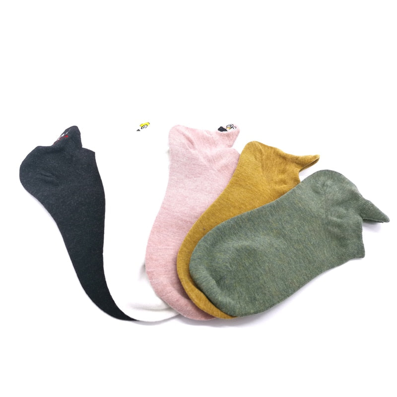 Embroidered Expression Women Socks - 5 Pairs - Little Eudora