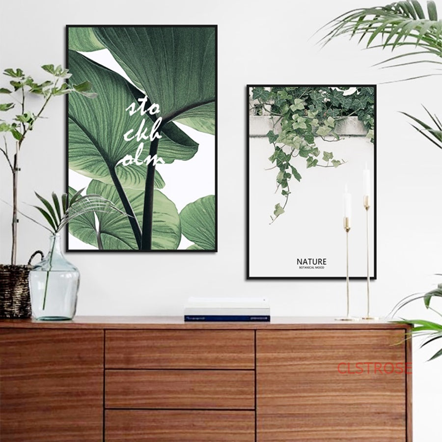 Fresh Green Plant Nordic Poster Multi Combination Canvas Paintings For Living Room Home Decoration Wall Art Pictures No Frame