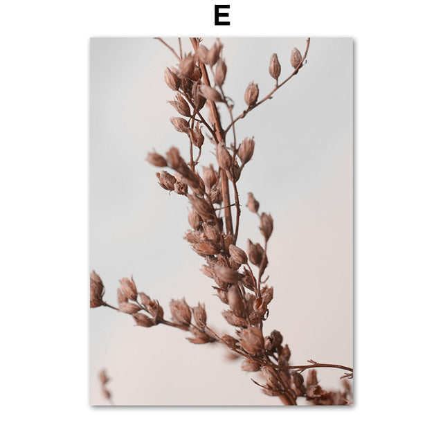 Pink Reed Grass Flower Plant Wall Art - Little Eudora