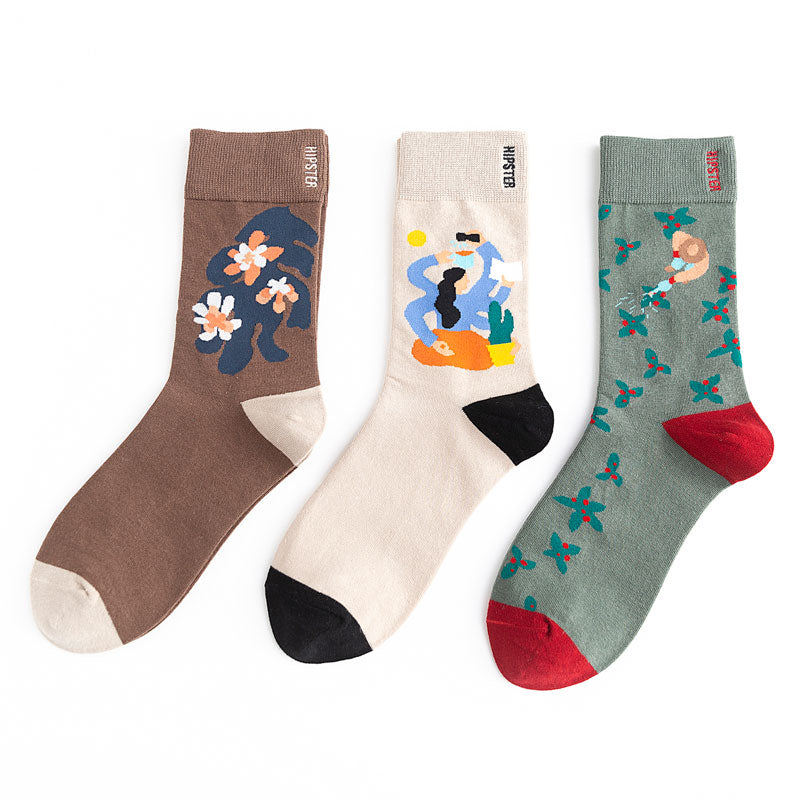 Unisex Harajuku Colorful Full Socks -1 Pair - Little Eudora