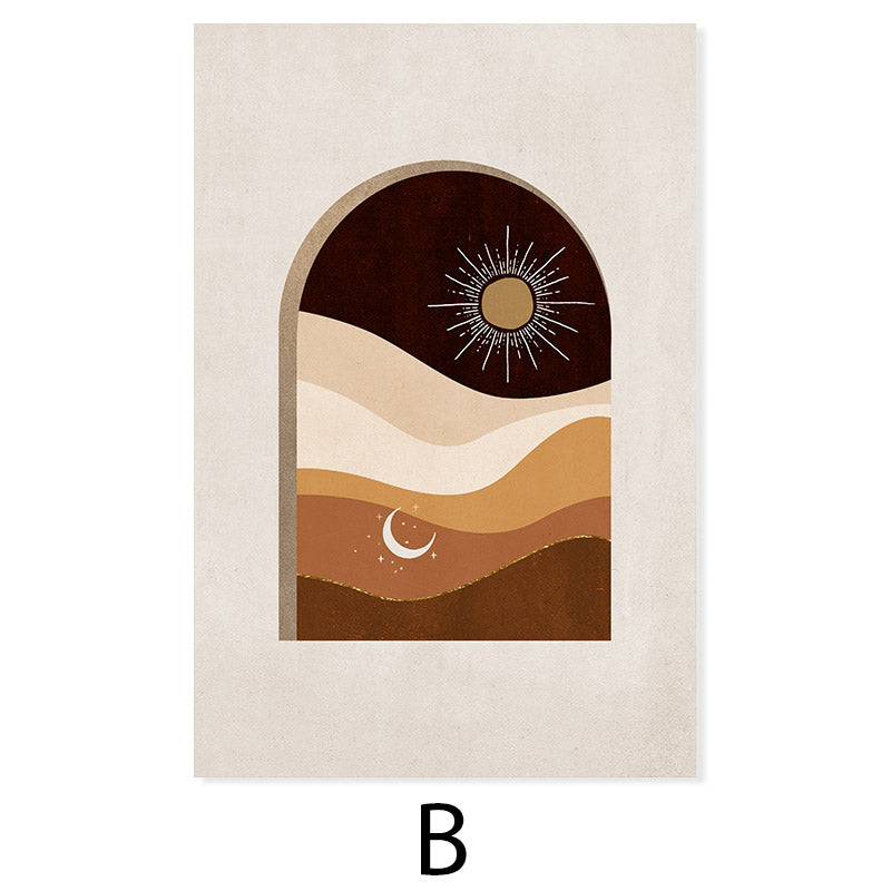 Trendy Boho Nature Mountain Scene Wall Art - Little Eudora