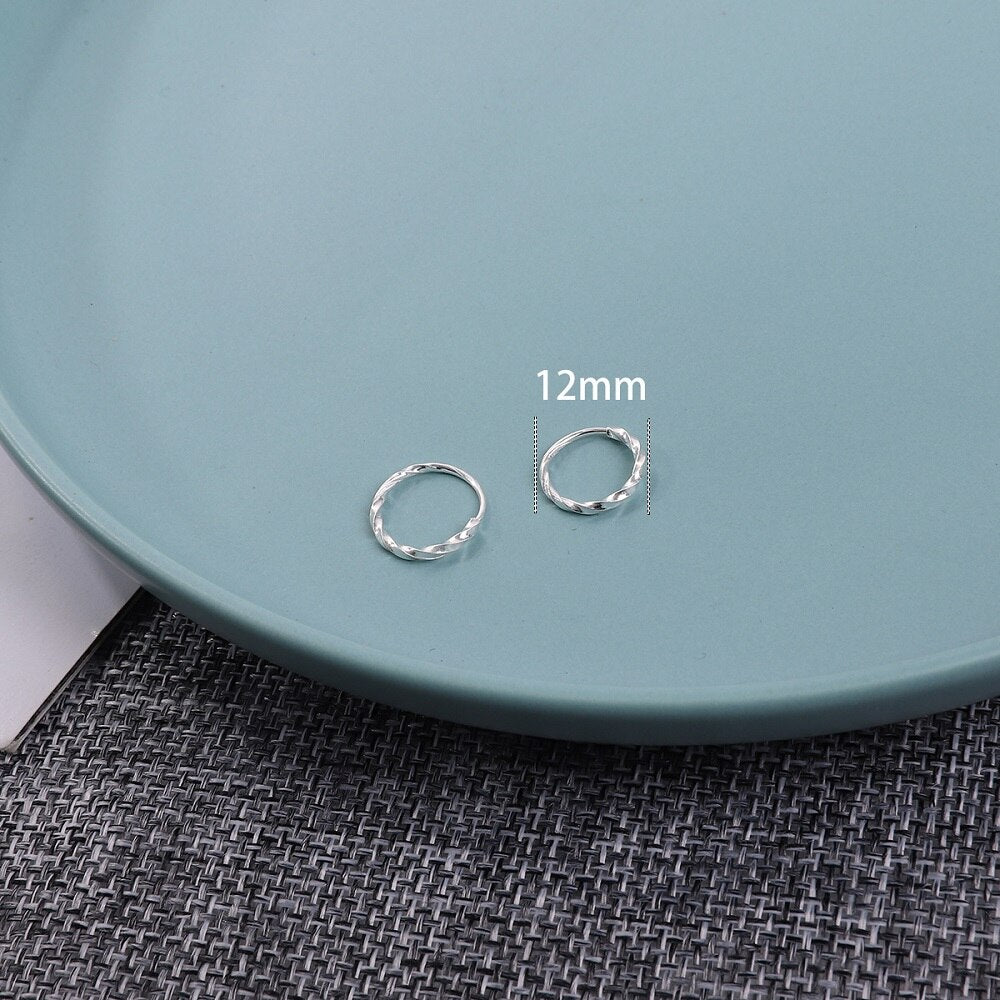 High Quality 1 Pair 6-18mm Small Hoop Earrings Silver Color Circle Hoop Earring for Women Men Ear Rings Clip Huggie Earrings
