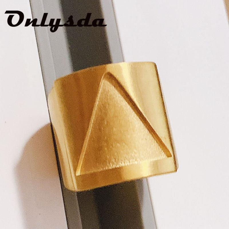Stainless Steel Viking triangle love Ring vintage Hammer retro punk jewelry finger man engagement ring Boyfriend Gift OSR067