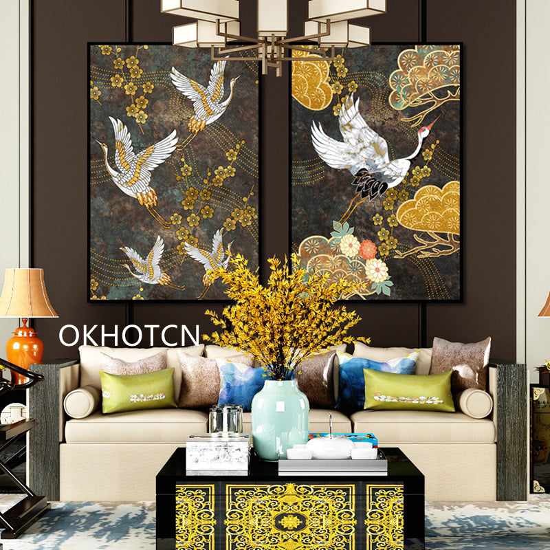 Chinese Ancient Style Animal Golden Wall Art - Little Eudora