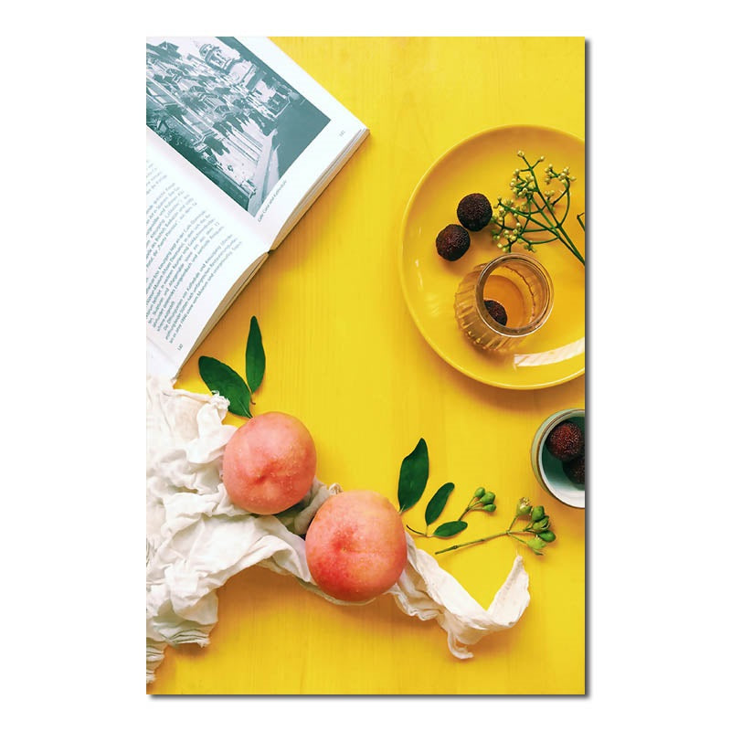 Yellow Theme Modern Nutrition Breakfast Wall Art - Little Eudora