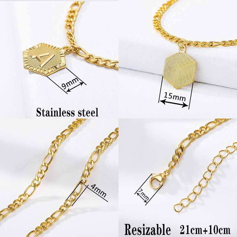 Ankle Bracelet for Women Bulk Gold Initial Stainless Steel Letter Leg Bracelet Ankle Bracelet A-Z Alphabet Anklet Leg Bracelet