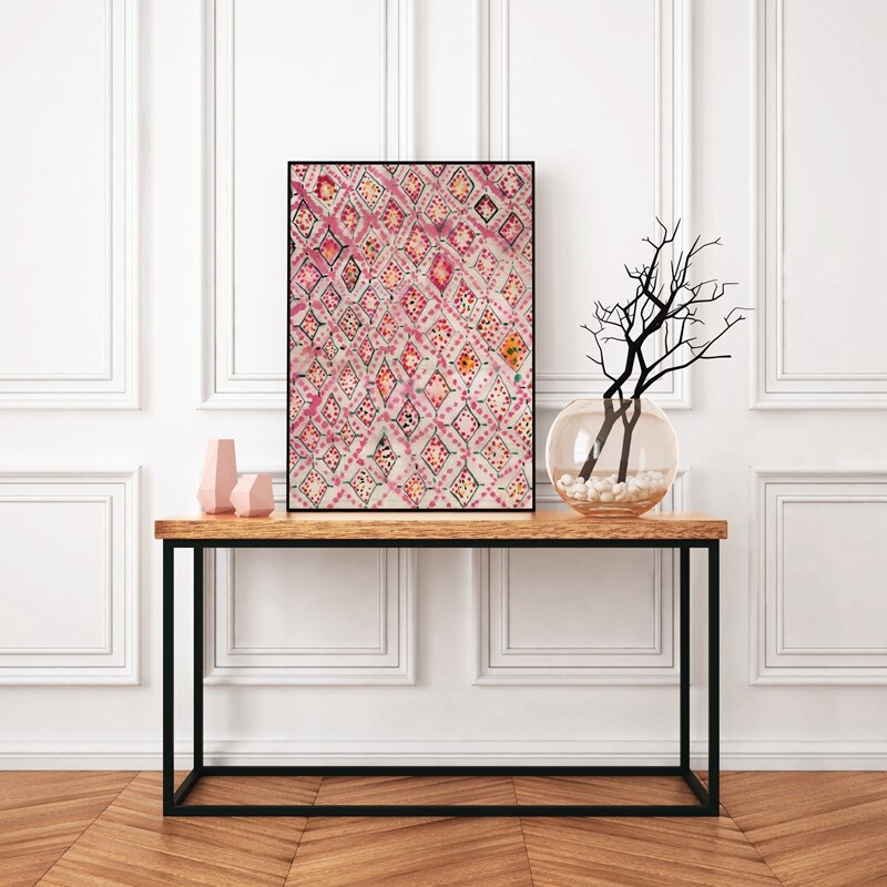 Vintage Pink Rug Art Prints Boho Wall Decor - Little Eudora