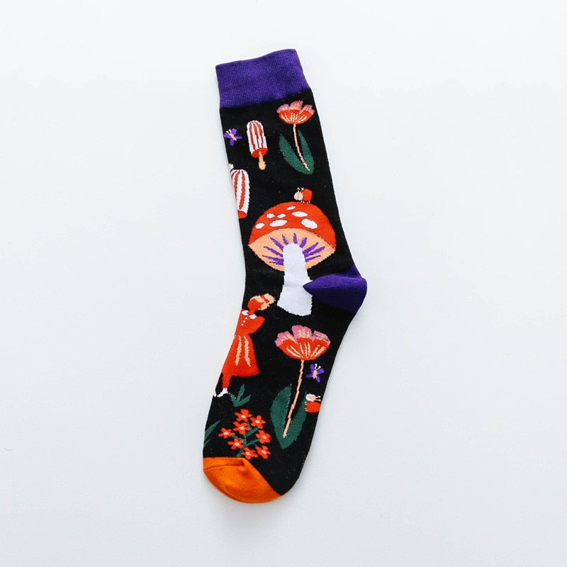 Colorful Print Socks -1 Pair - Little Eudora