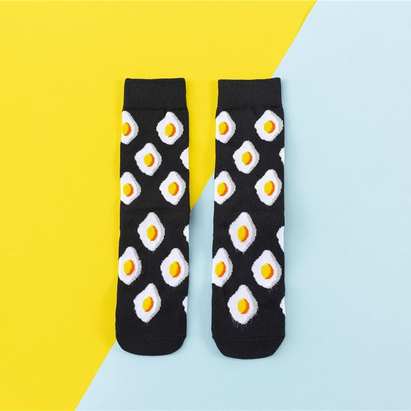 Cartoon Fruit Banana Avocado Lemon Egg Cookie Socks - Little Eudora