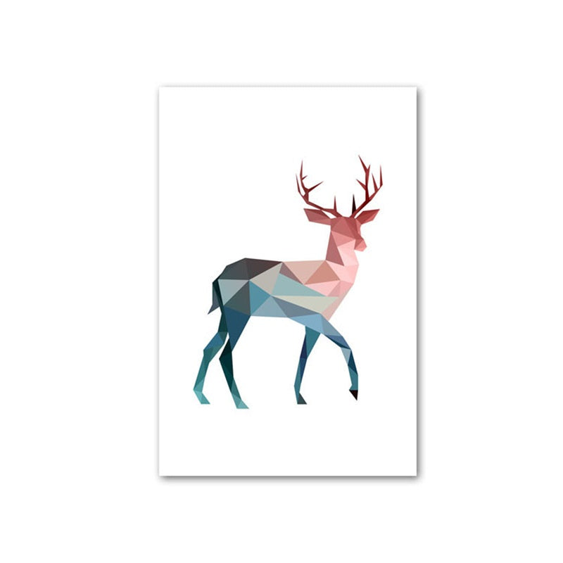Nordic Pink and Blue Geometric Animals - Little Eudora