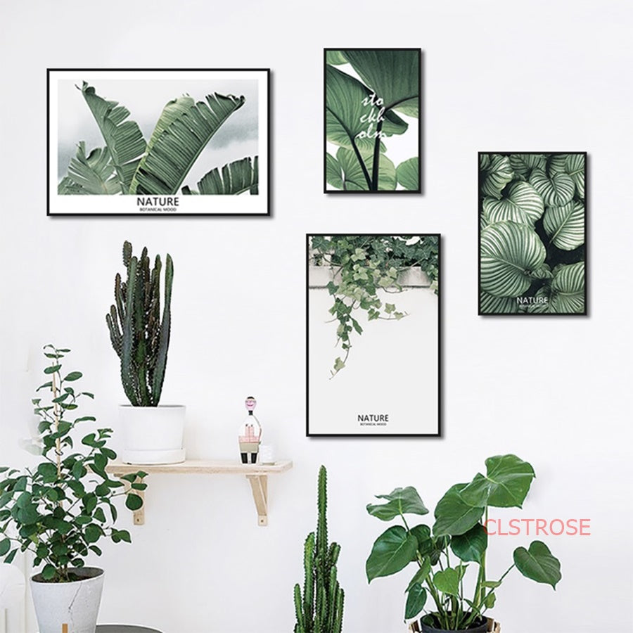 Fresh Green Plant Nordic Poster Multi Combination Canvas Paintings For Living Room Home Decoration Wall Art Pictures No Frame