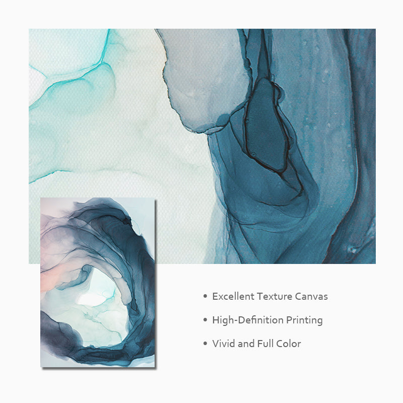 Watercolor Blue Ink Bloom Modern - Little Eudora