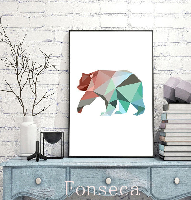 Nordic Pink and Blue Geometric Animals - Little Eudora
