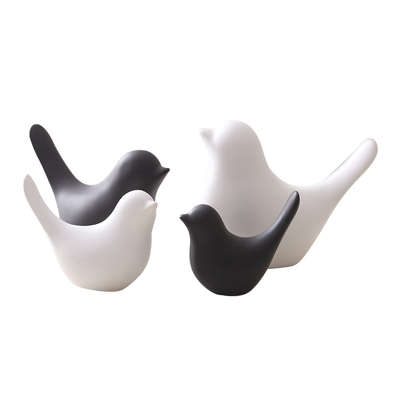 Nordic Creative White Ceramic Bird Figurines - Little Eudora