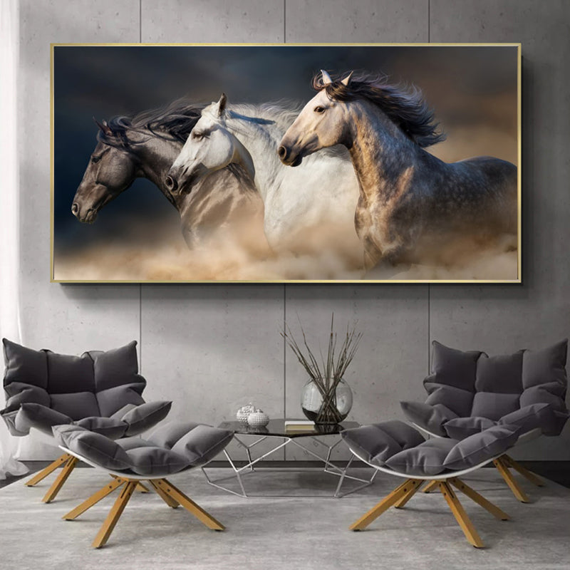 Three Running Horses Wall Art - Little Eudora