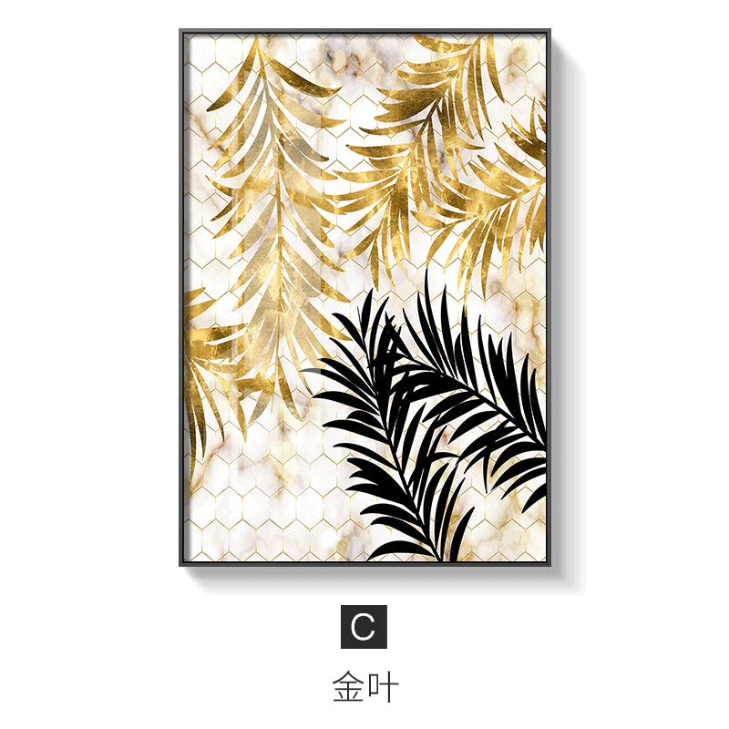 Nordic plants Golden leaf Wall Art - Little Eudora