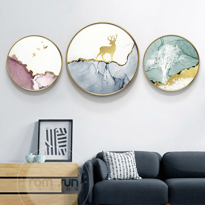 Abstract watercolor circle Wall Art - Little Eudora