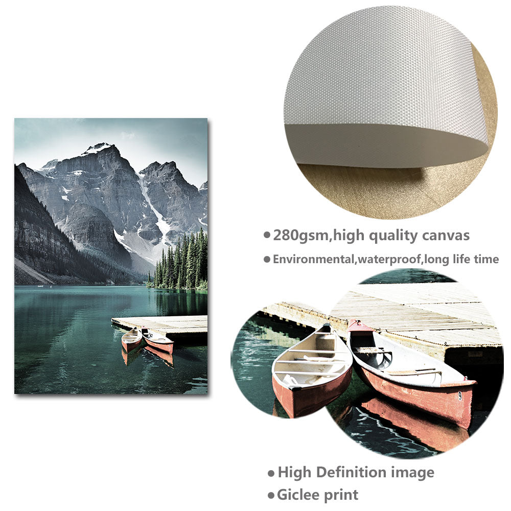 Mountain Lake Waterfall Wall Art - Little Eudora