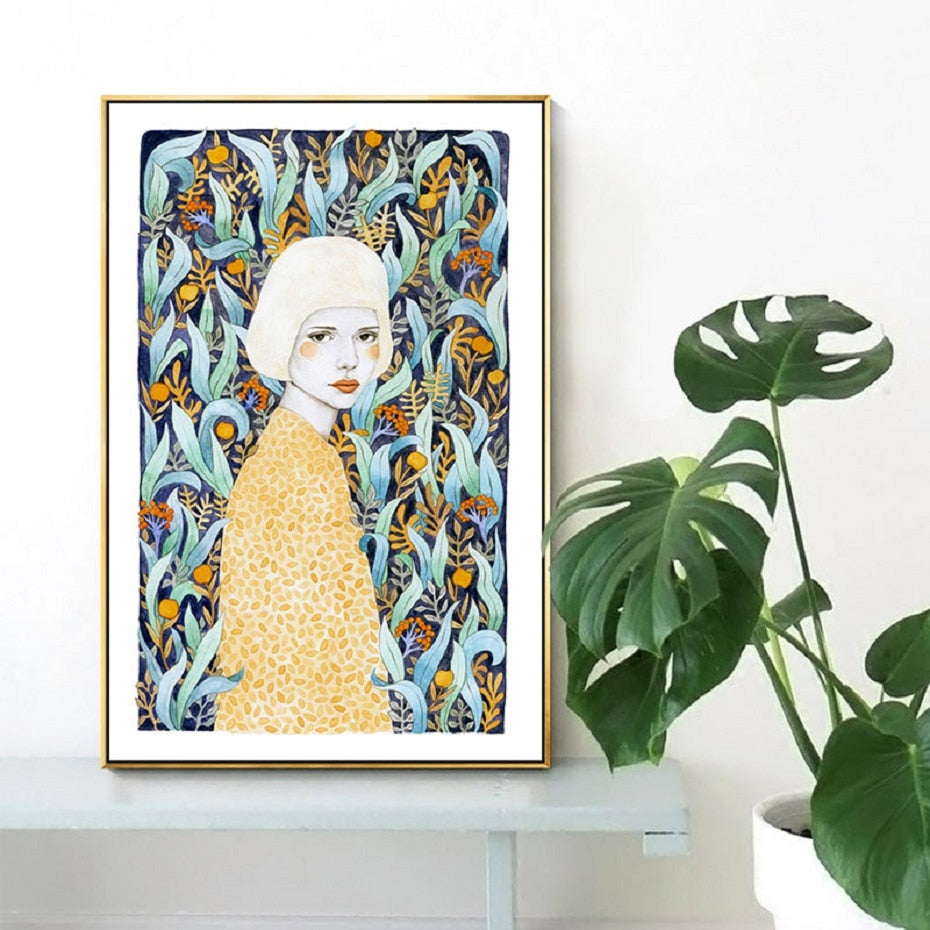 Nordic Fashion Girl Poster Wall Art - Little Eudora