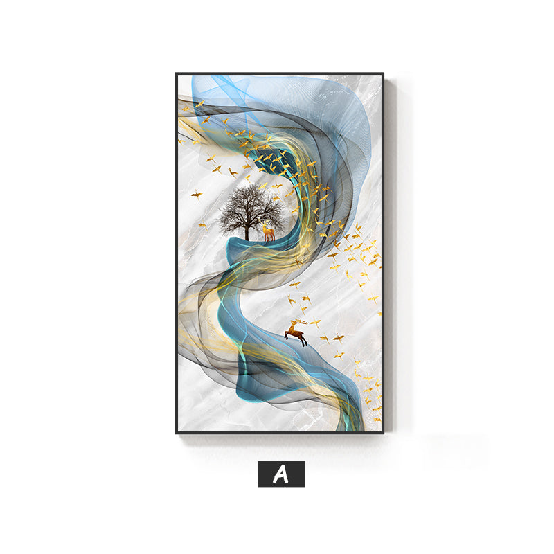 Abstract Golden Deer Wall Art - Little Eudora