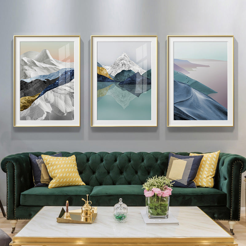 Nordic Abstract Geometric Mountain Landscape Wall Art - Little Eudora