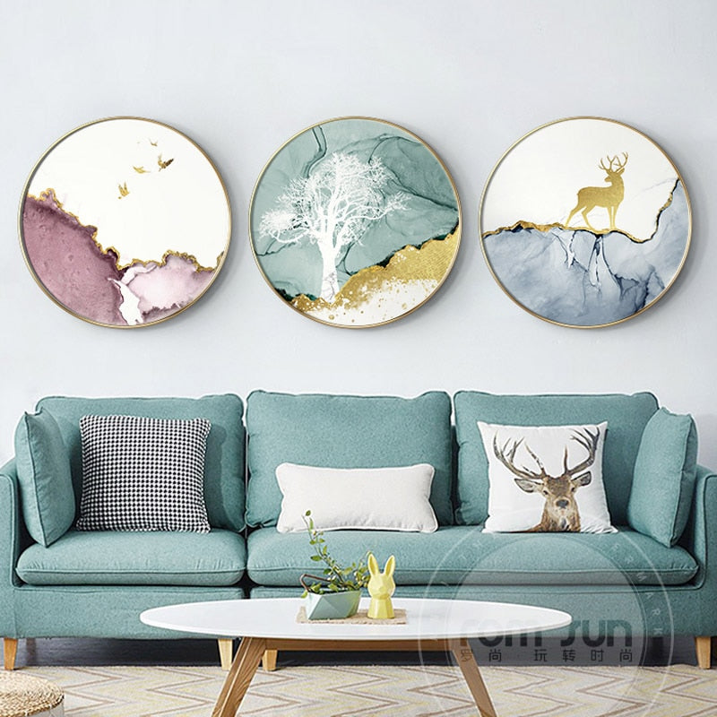 Abstract watercolor circle Wall Art - Little Eudora