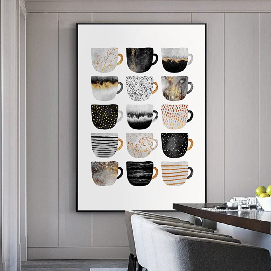 But First Coffee Colorful Cups Coffee Wall Art - Little Eudora
