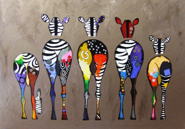 Abstract Zebra Canvas Art - Little Eudora