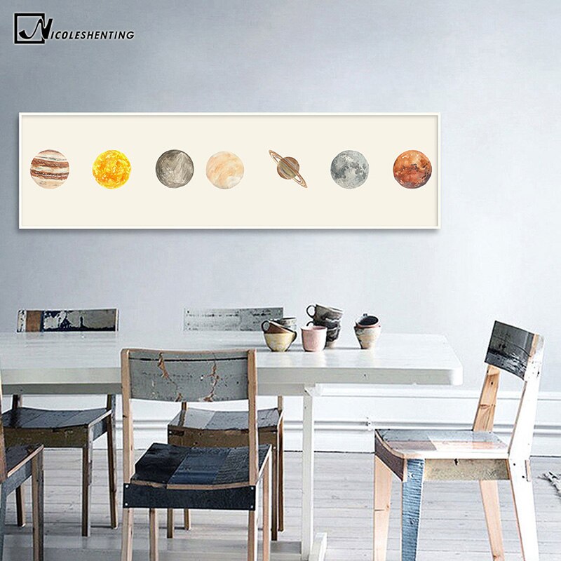 Solar System Outer Space Universe Planet Wall Art - Little Eudora