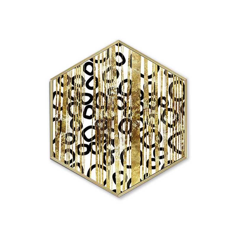 Hexagonal Golden Abstract Wall Art - Little Eudora