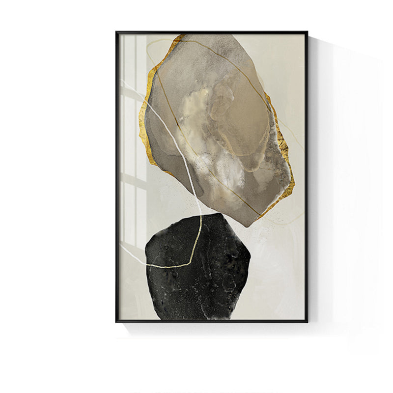 Abstract Yellow And Black Blocks Wall Art - Little Eudora