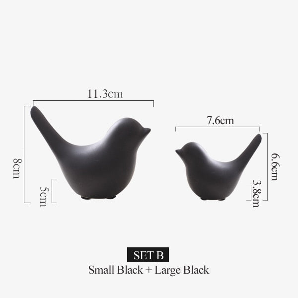 Nordic Creative White Ceramic Bird Figurines - Little Eudora