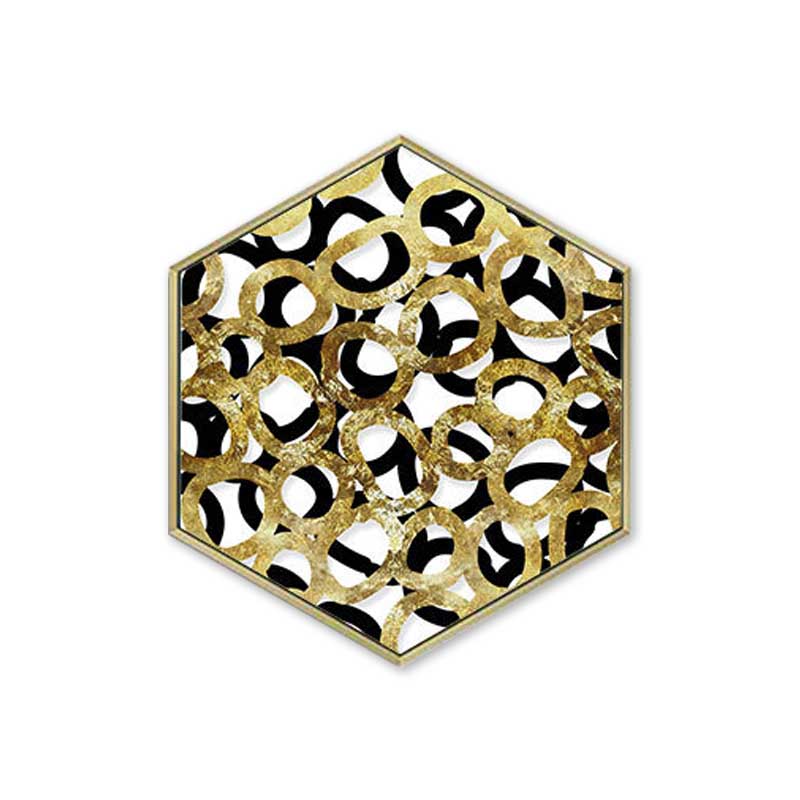 Hexagonal Golden Abstract Wall Art - Little Eudora