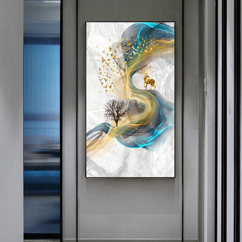 Abstract Golden Deer Wall Art - Little Eudora