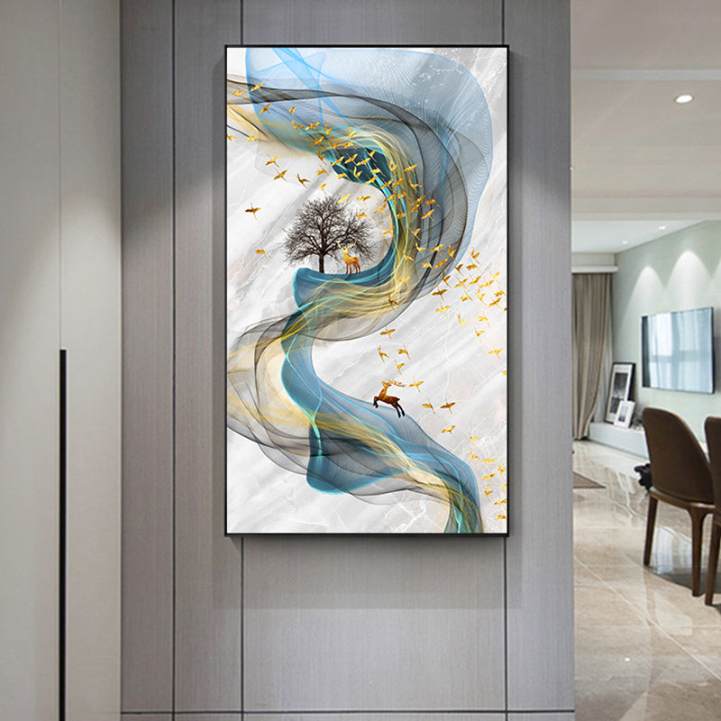 Abstract Golden Deer Wall Art - Little Eudora