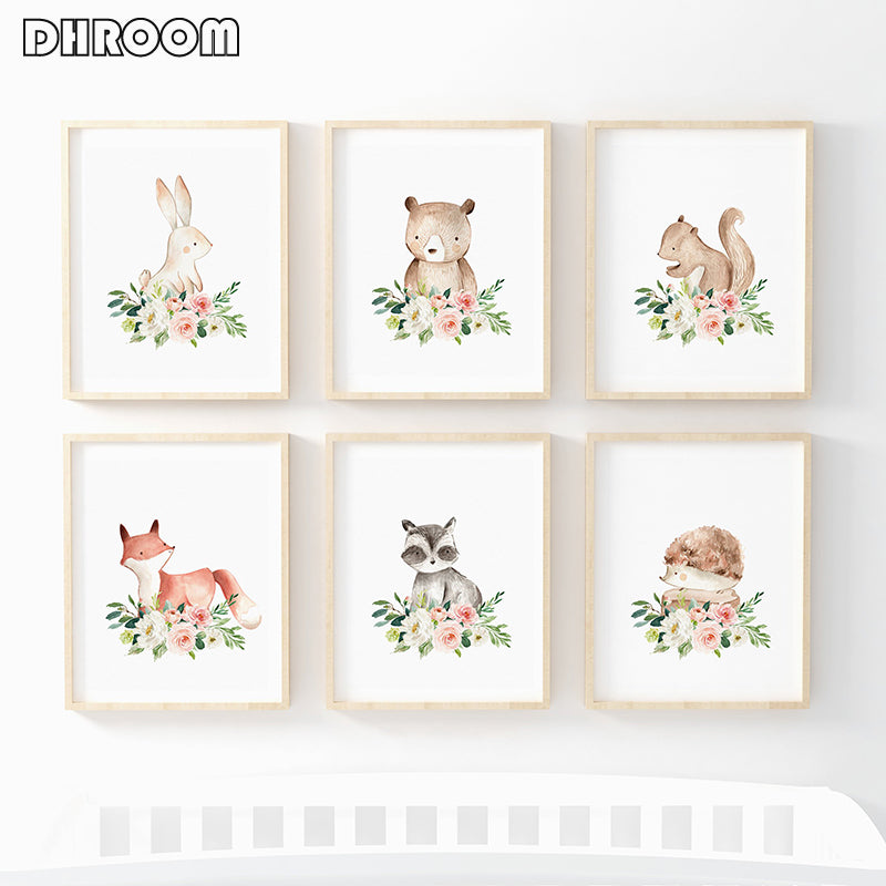 Woodland Animals Nursery Wall Art - Little Eudora