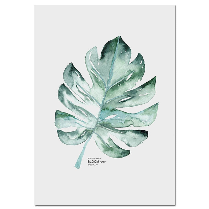 Watercolor Plants Leaf Wall Art - Little Eudora