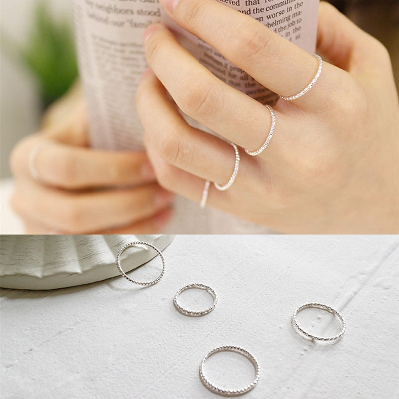 Quality 100% Real Pure 925 Sterling Silver Ring Fashion Simple Smooth Fine Ring Thin Little finger Ring For Women Men Jewelry