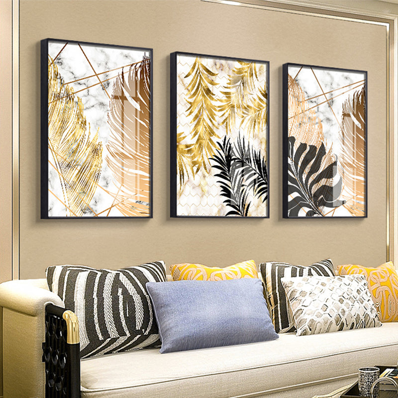 Nordic plants Golden leaf Wall Art - Little Eudora
